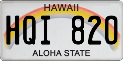 HI license plate HQI820