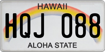 HI license plate HQJ088