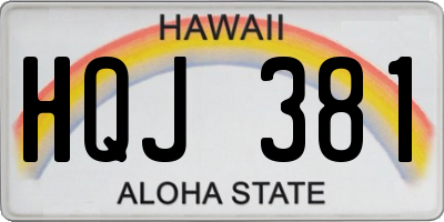 HI license plate HQJ381