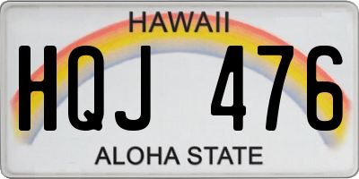 HI license plate HQJ476