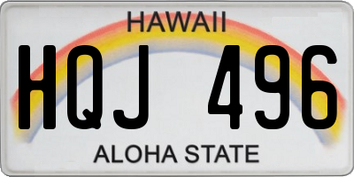 HI license plate HQJ496
