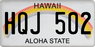 HI license plate HQJ502