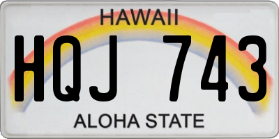 HI license plate HQJ743