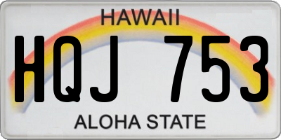 HI license plate HQJ753