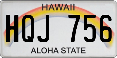 HI license plate HQJ756