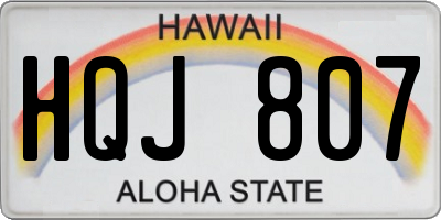 HI license plate HQJ807