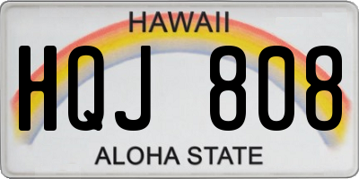 HI license plate HQJ808