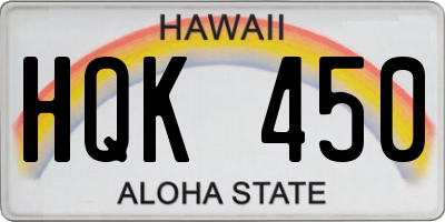 HI license plate HQK450