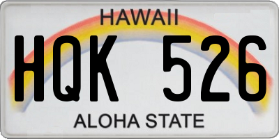HI license plate HQK526