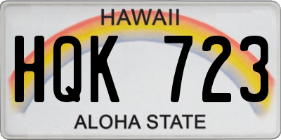 HI license plate HQK723