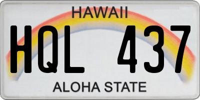 HI license plate HQL437