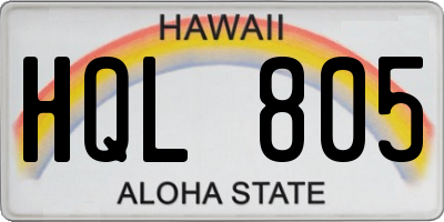 HI license plate HQL805