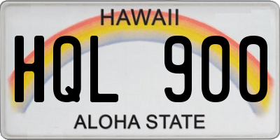 HI license plate HQL900
