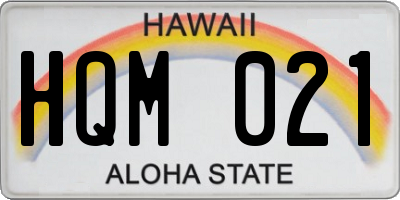 HI license plate HQM021