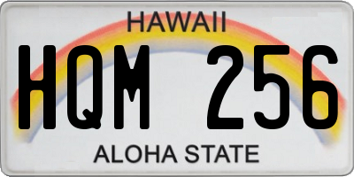 HI license plate HQM256