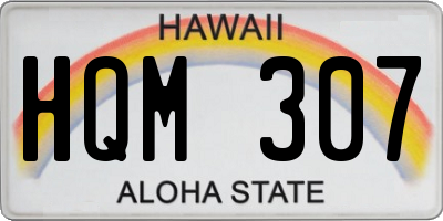 HI license plate HQM307