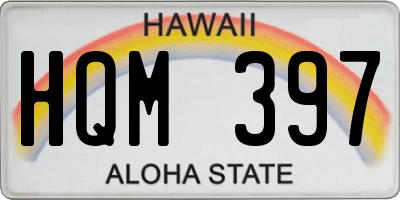 HI license plate HQM397