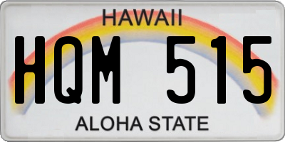 HI license plate HQM515