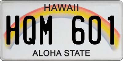 HI license plate HQM601