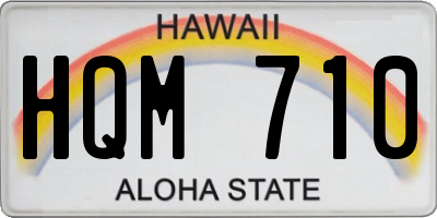 HI license plate HQM710