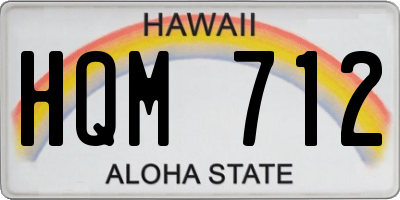 HI license plate HQM712