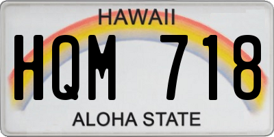HI license plate HQM718