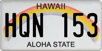 HI license plate HQN153