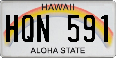 HI license plate HQN591