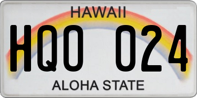HI license plate HQO024