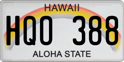 HI license plate HQO388