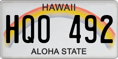 HI license plate HQO492