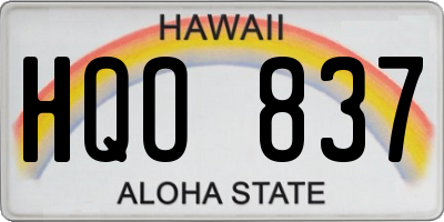 HI license plate HQO837