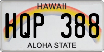 HI license plate HQP388