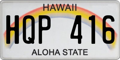 HI license plate HQP416