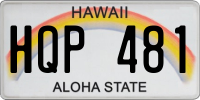 HI license plate HQP481