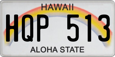HI license plate HQP513