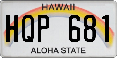 HI license plate HQP681