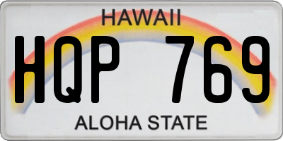HI license plate HQP769