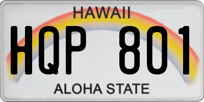 HI license plate HQP801