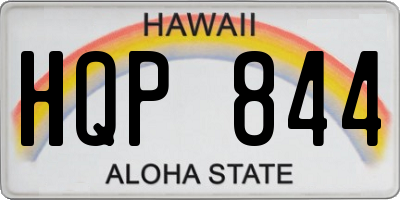 HI license plate HQP844