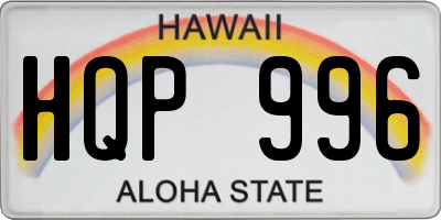 HI license plate HQP996