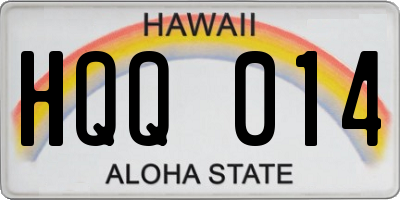 HI license plate HQQ014