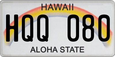 HI license plate HQQ080
