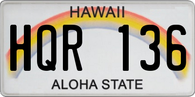 HI license plate HQR136
