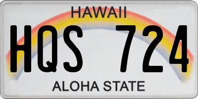 HI license plate HQS724