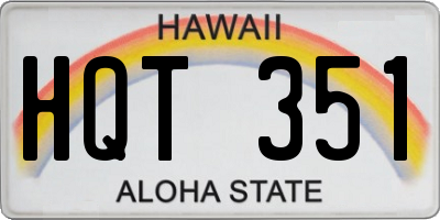 HI license plate HQT351