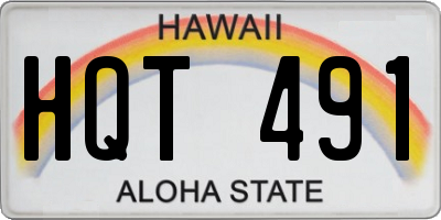 HI license plate HQT491