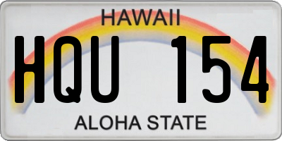 HI license plate HQU154