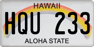 HI license plate HQU233