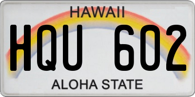 HI license plate HQU602